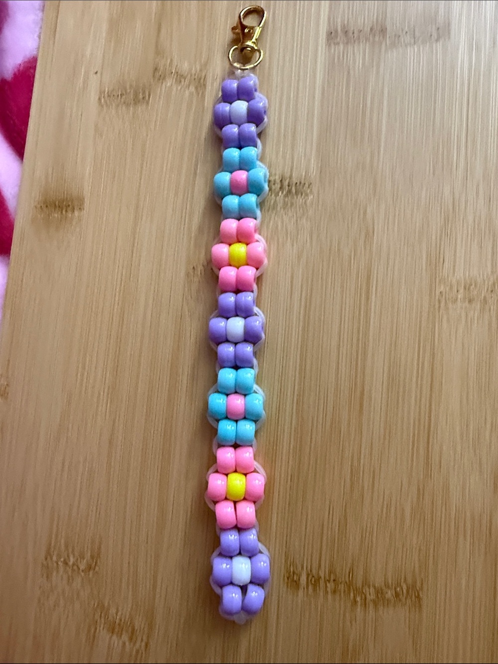Kids Floral Beaded Bracelet in Purple, Pink, Blue & Yellow